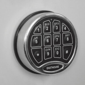 Close up on the Mercury home electronic code lock.
