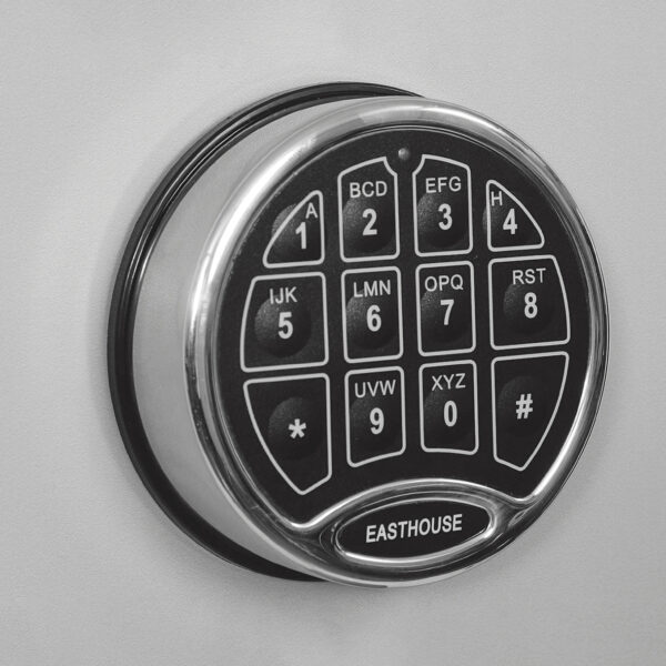 Close up on the Mercury home electronic code lock.