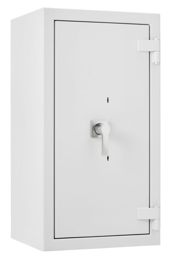 The De Raat Prisma Grade 4 size 5kk is a £60,000 cash rated euro grade 4 security safe. Shown with its door closed, this is a good sized Retailer safe or a high grade safe for the home.