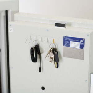Image shows key hooks and ECB.S certification badge.